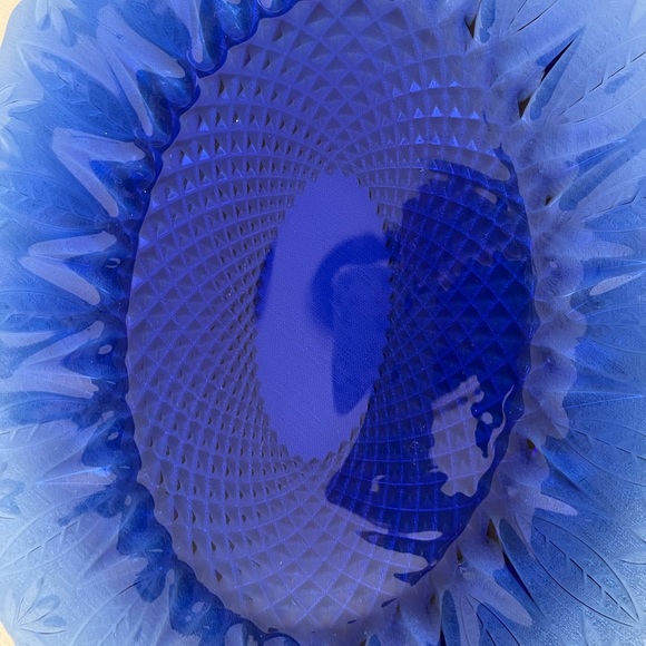 Cobalt Oval Pattern Platter - Picture 4 of 5